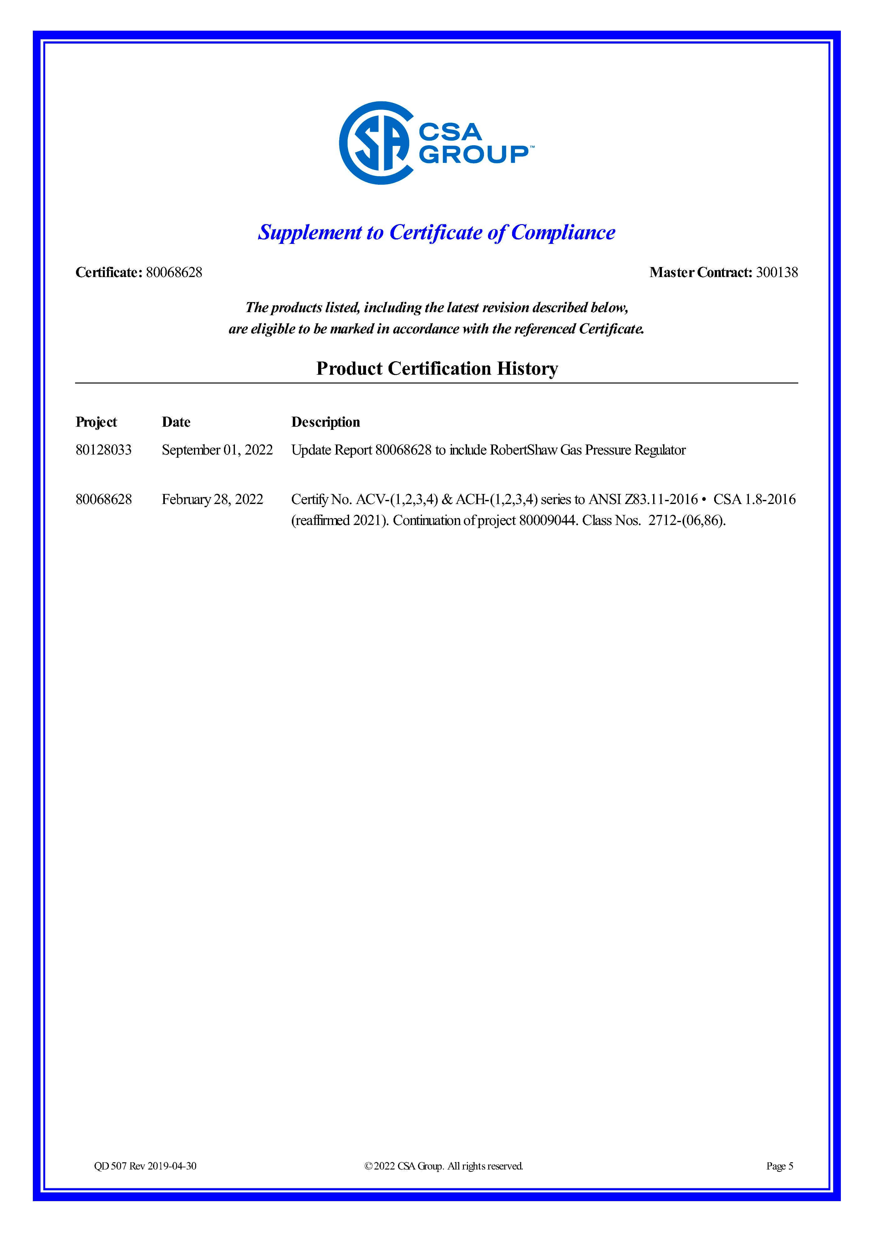 CSA Certificado Coriat Asadores